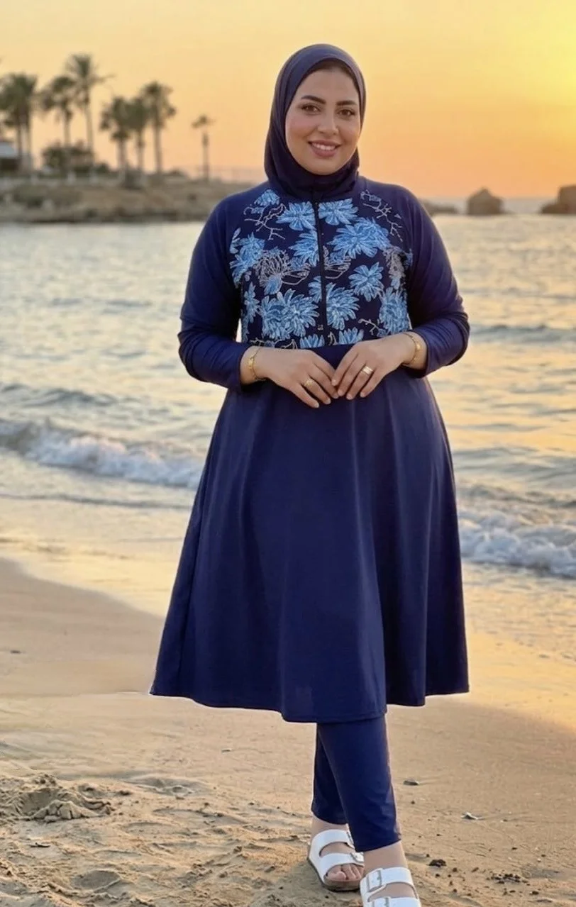 بوركيني مزوق طويل