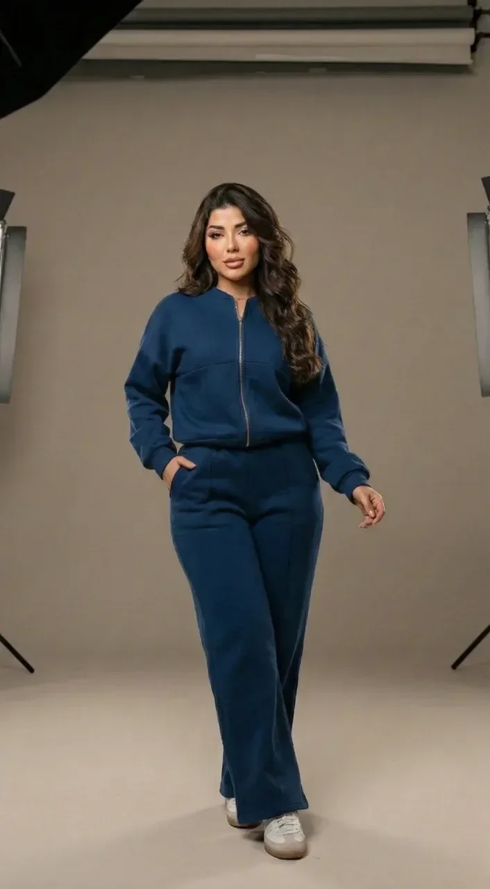 Ensemble de survêtement bordeaux élégant avec veste zippée et pantalon à jambe droite